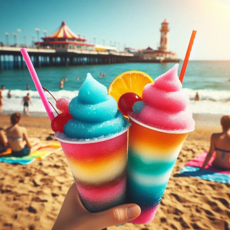 Slush Sirup in leuchtender Farbe, vegan und ohne AZO-Farbstoffe, ideal für Slush Eis Maschinen auf Events.