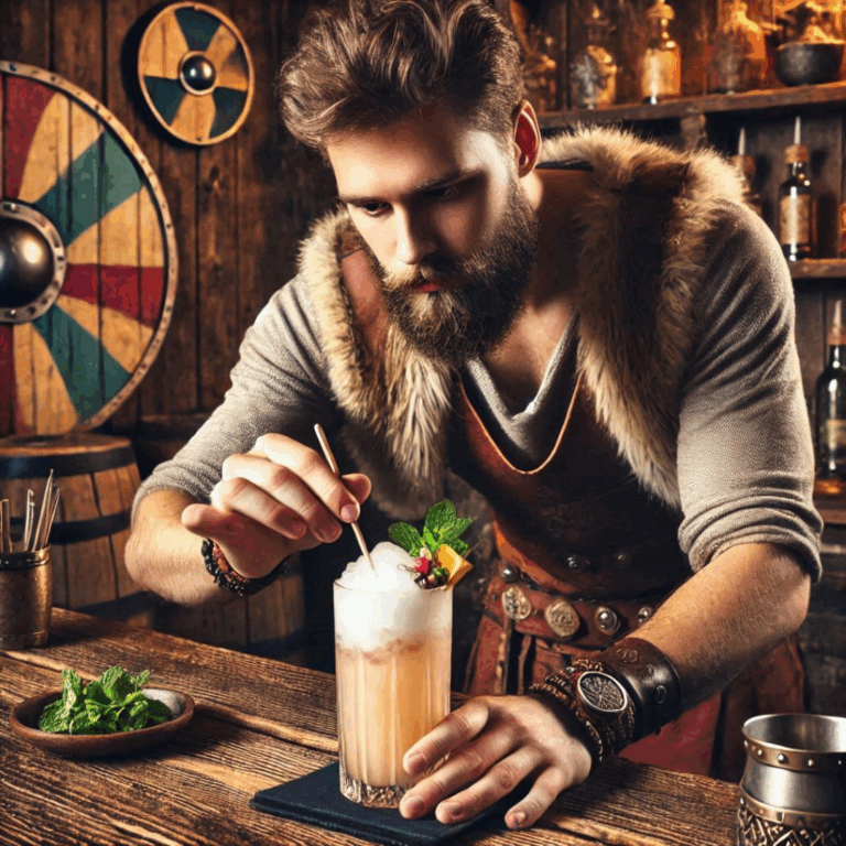 Barkeeper mixt Frozen Drink mit Crushed Ice, frischen Zutaten und stilvollem Glas – Frozen Cocktails für Events und Partys.