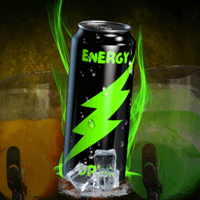 Leuchtend blaue und rote Frozen Energy Drinks in modernen Gläsern mit Eiswürfeln und Limetten