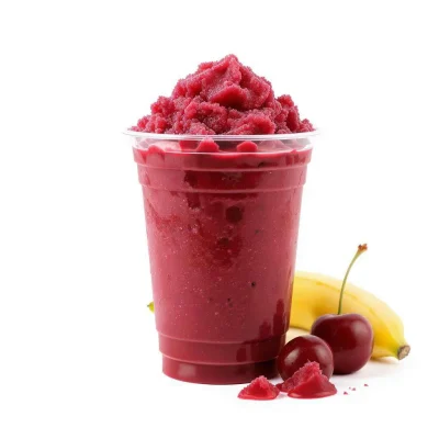 Monsterlush™ Kirsche-Banane Slush-Sirup mit natürlichem Kirsch-Bananenaroma, vegan und ohne künstliche Farbstoffe