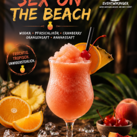 Frozen Sex on the Beach Cocktail in Slush Konsistenz