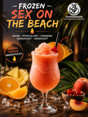 Frozen Sex on the Beach Cocktail in Slush Konsistenz