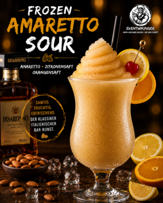 Frozen Amaretto Sour Cocktail in Slush Konsistenz