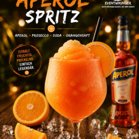 Frozen Aperol Spritz Cocktail in Slush Konsistenz
