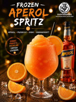 Frozen Aperol Spritz Cocktail in Slush Konsistenz