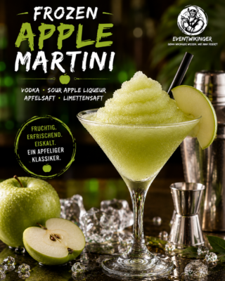 Frozen Apple Martini Cocktail in Slush Konsistenz