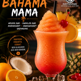 Frozen Bahama Mama Cocktail in Slush Konsistenz