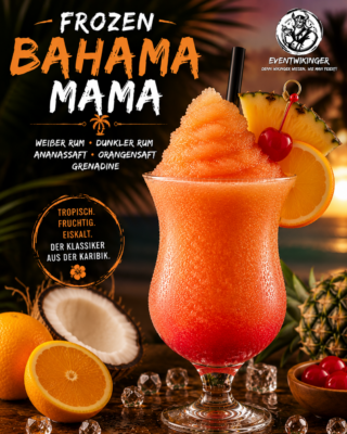 Frozen Bahama Mama Cocktail in Slush Konsistenz
