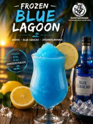 Frozen Blue Lagoon Cocktail in Slush Konsistenz