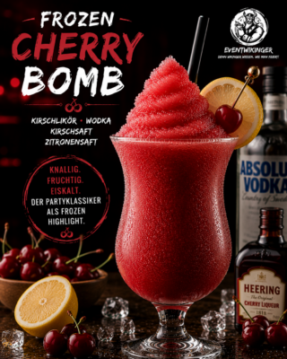 Frozen Cherry Bomb Cocktail in Slush Konsistenz