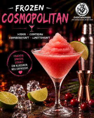 Frozen Cosmoplitan Cocktail in Slush Konsistenz