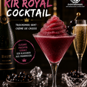 Frozen Kir Royal Cocktail in Slush Konsistenz