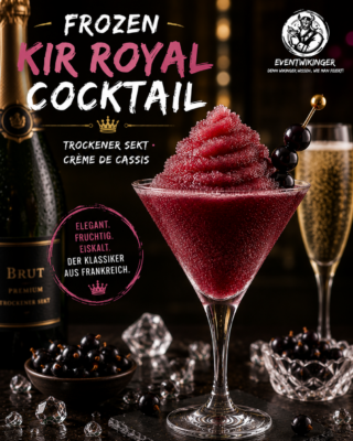 Frozen Kir Royal Cocktail in Slush Konsistenz