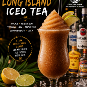 Frozen Long Island Iced Tea Cocktail in Slush Konsistenz