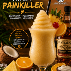 Frozen Painkiller Cocktail in Slush Konsistenz