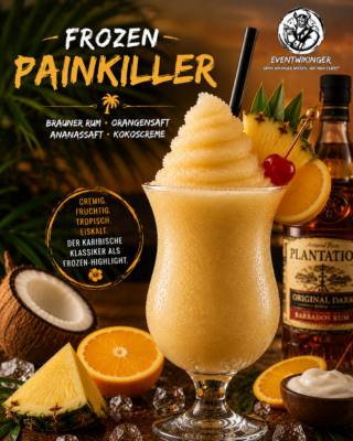 Frozen Painkiller Cocktail in Slush Konsistenz