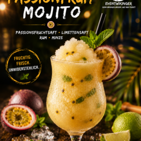 Frozen Passionfruit Mojito Cocktail in Slush Konsistenz