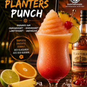 Frozen Planters Punch Cocktail in Slush Konsistenz