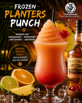 Frozen Planters Punch Cocktail in Slush Konsistenz