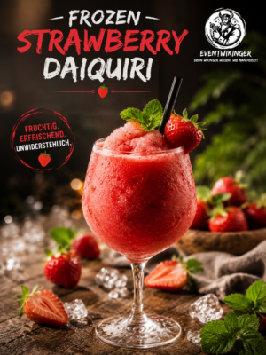Frozen Strawberry Daiquiri Cocktail in Slush Konsistenz