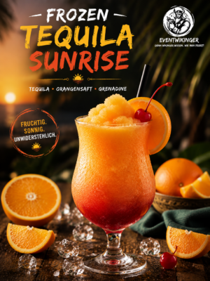 Frozen Tequila Sunrise Cocktail in Slush Konsistenz