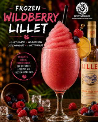 Frozen Wildberry Lillet Cocktail in Slush Konsistenz