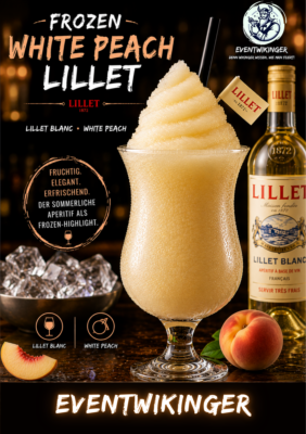 Frozen White Peach Lillet in Slush Konsistenz