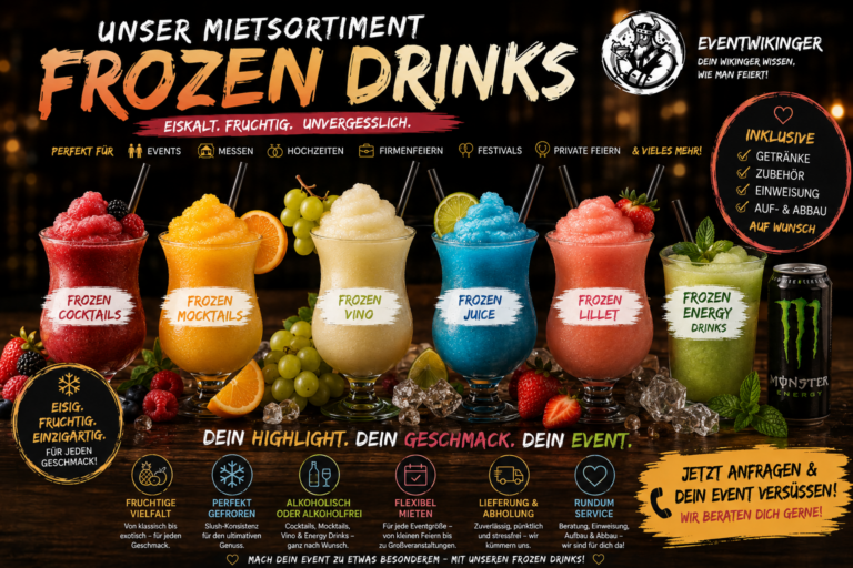 Frozen Drinks als Slush Übersicht der Auswahl aller gefrorenen Getränke