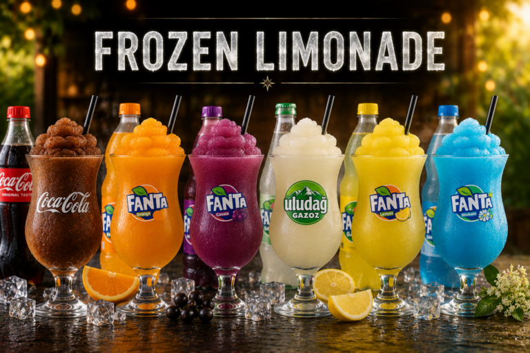 Frozen Limonade wie Frozen CocaCola Frozen Fanta Frozen Uludag Gazoz und viele mehr in Slush Konsistenz aus der Slush Eis Maschine