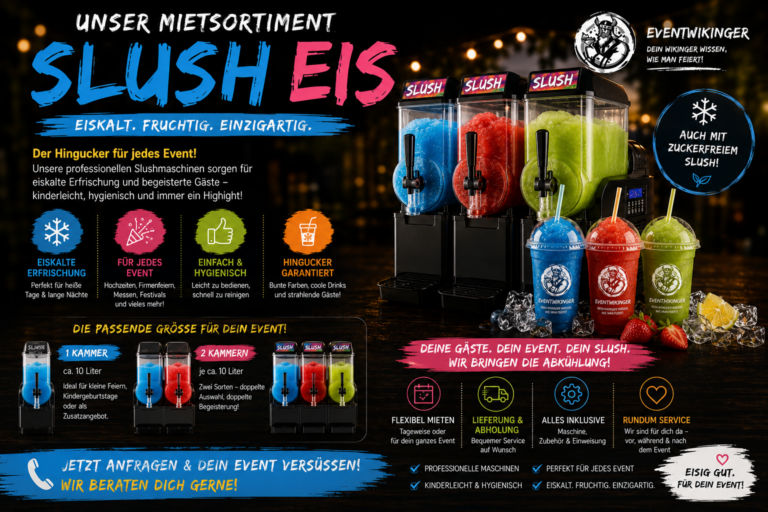 Slush Eis und Slush Eis Maschinen von Monsterslush zur Miete für Events, Festivals, Messen und Veranstaltungen