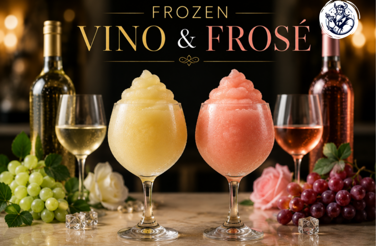 Frozen Vino und Frosé als gefrorener Weißwein in Slush Konsistenz